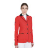 Chaqueta de concurso de 3 botones para mujer Elegance Equestro - Rojo / negro