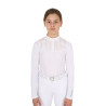 Polo de concurso para niña con strass Equestro - Blanco