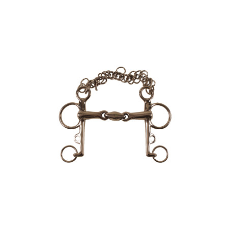 Mors Pelham Inox con Doble Articulación y Patas Cortas Umbria Equitazione