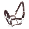 Cabezada de Cuero Forrada con Hebillas de Latón Umbria Equitazione - Marrón oscuro