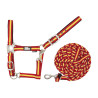 Cabezada de nailon tricolor con ramal Supreme - Rojo / amarillo / rojo
