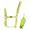 Cabezada de nailon con refuerzo de cuero y ramal trenzado Supreme - Limón