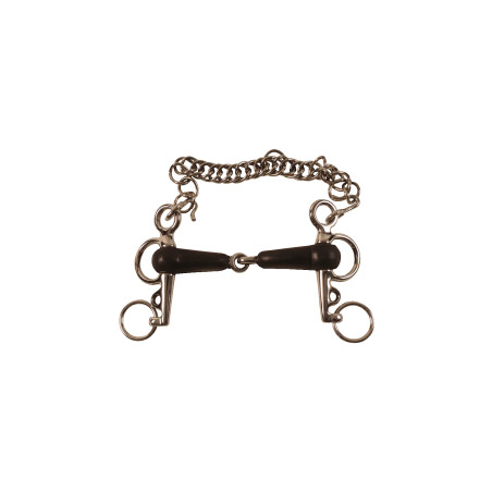 Mors Pelham Recubierto de Caucho con Ramas Cortas Umbria Equitazione