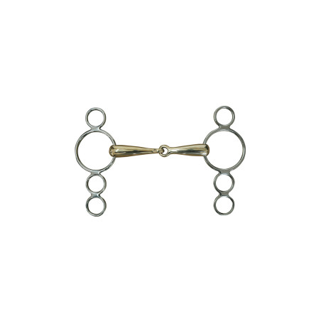 Muserola Pessoa Maciza de Latón Alemán con 2 Anillas Umbria Equitazione