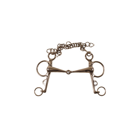 Muserola Pelham Maciza de Acero Inoxidable Umbria Equitación