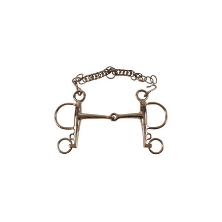 Mors Pelham macizo de acero inoxidable con patas cortas Umbria Equitazione