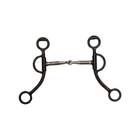 Mors negro con embocadura de acero inoxidable Pool's