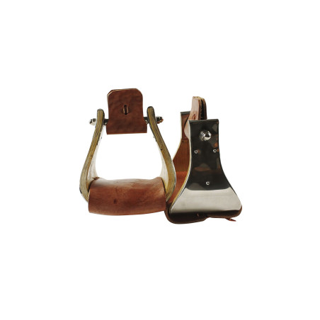 Estribos western de madera con apoyo para los pies de metal de 5 pulgadas Pool's fabricados en EE. UU.