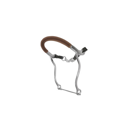 Hackamore de acero inoxidable con cadena recubierta de goma Umbria Equitazione
