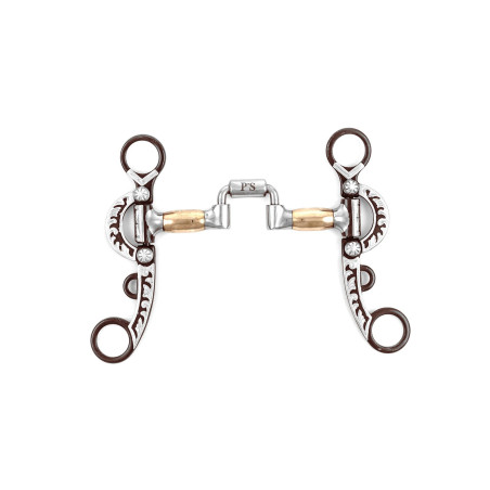 Freno correctivo de hierro negro con rodillos de cobre y ramas trabajadas Pool's