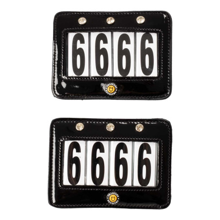 Porta-números de concurso de 4 cifras 12x8 cm Equestro con strass