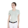 Camiseta técnica de entrenamiento para mujer corte slim Equestro - Niebla del puerto