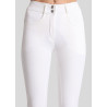 Pantalón de montar Megan de talle alto para mujer con full grip Vol 2 - Blanco