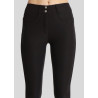 Pantalón de montar Megan de talle alto para mujer con full grip Vol 2 - Negro