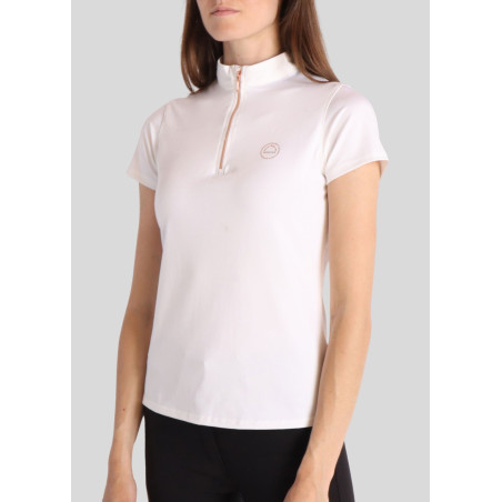 Polo Montar Everly Mon Tech mujer mangas cortas rosa dorado