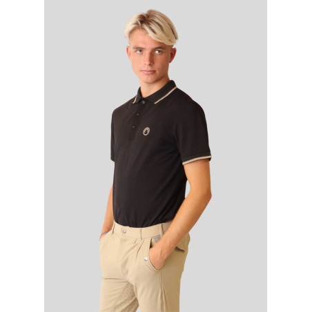 Polo de montar para hombre con cuello en contraste y mangas cortas