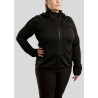 Sudadera con cremallera Montar con capucha Liza mujer Curve - Negro