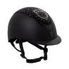 Casco mate con visera estrecha y logotipo con strass homologado EN 1384-2023 Equestro - Negro / negro brillo