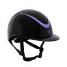 Casco con correa de cuero sintético pulido homologado EN 1384-2023 Equestro - Negro / morado