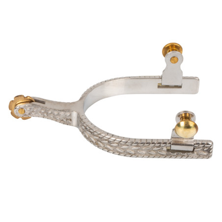 Espuelas lakota con decoraciones de acero inoxidable