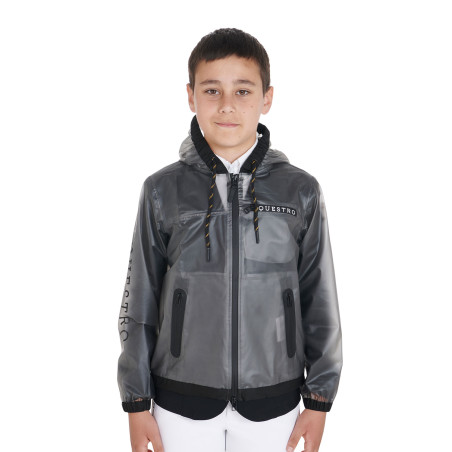 Impermeable cortavientos infantil con capucha con cremallera Equestro