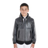 Impermeable cortavientos infantil con capucha con cremallera Equestro - Gris
