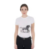 Camiseta de algodón Equestro mujer Horse Lover - Blanco