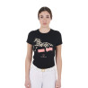 Camiseta de algodón para mujer Crazy Horse Equestro - Negro