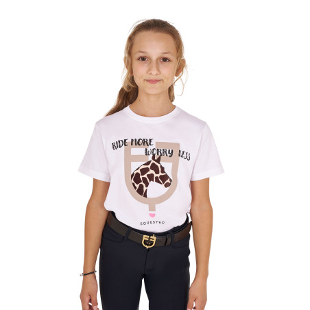 Camiseta Equestro de algodón para niña Ride More Worry Less