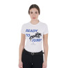Camiseta Equestro de algodón para mujer Ready to Jump - Blanco