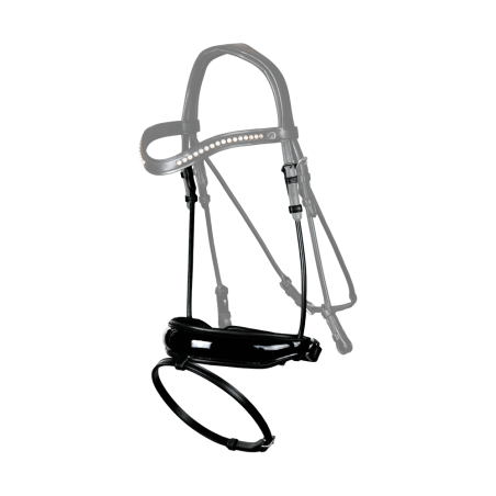 Muserola Dy'on doma cuero redondo Combinada Ancha Cierre Pull Back Brillante