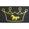 Motivo termoadhesivo corona y caballo HKM - Oro flex moda glitter