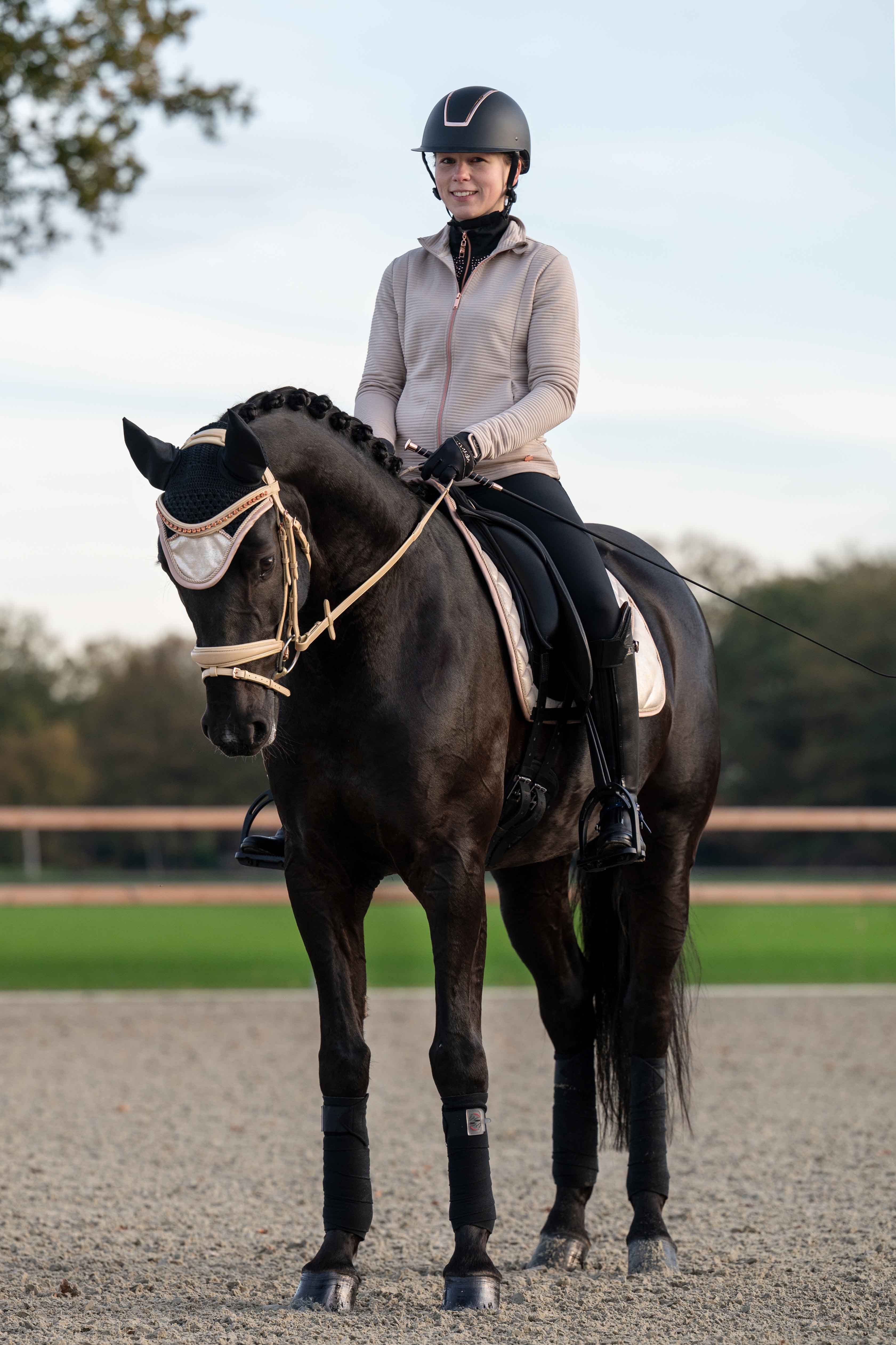 Capucha antimoscas Rosegold Glitter Style HKM Vainilla Amarillo