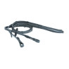 Riendas de goma flexible y cuero HFI - Negro