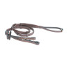 Riendas de goma flexible y cuero HFI - Castaño