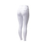 Pantalón de equitación Horze Leonie con culera completa para mujer - Blanco brillante