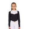 Polo de concurso para niña con strass Equestro - Negro