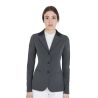 Chaqueta de concurso de 3 botones para mujer Elegance Equestro - Gris / negro