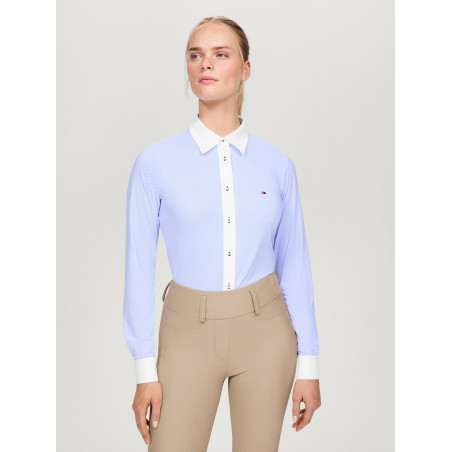 Camisa Tommy Hilfiger Equestrian Essex Stretch Oxford de manga larga para mujer