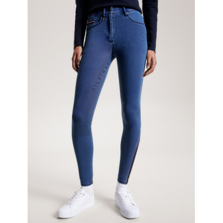 Pantalón Tommy Hilfiger Equestrian Queens Denim mujer full grip