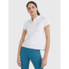 Polo Tommy Hilfiger Equestrian con pedrería de manga corta para mujer - Blanco