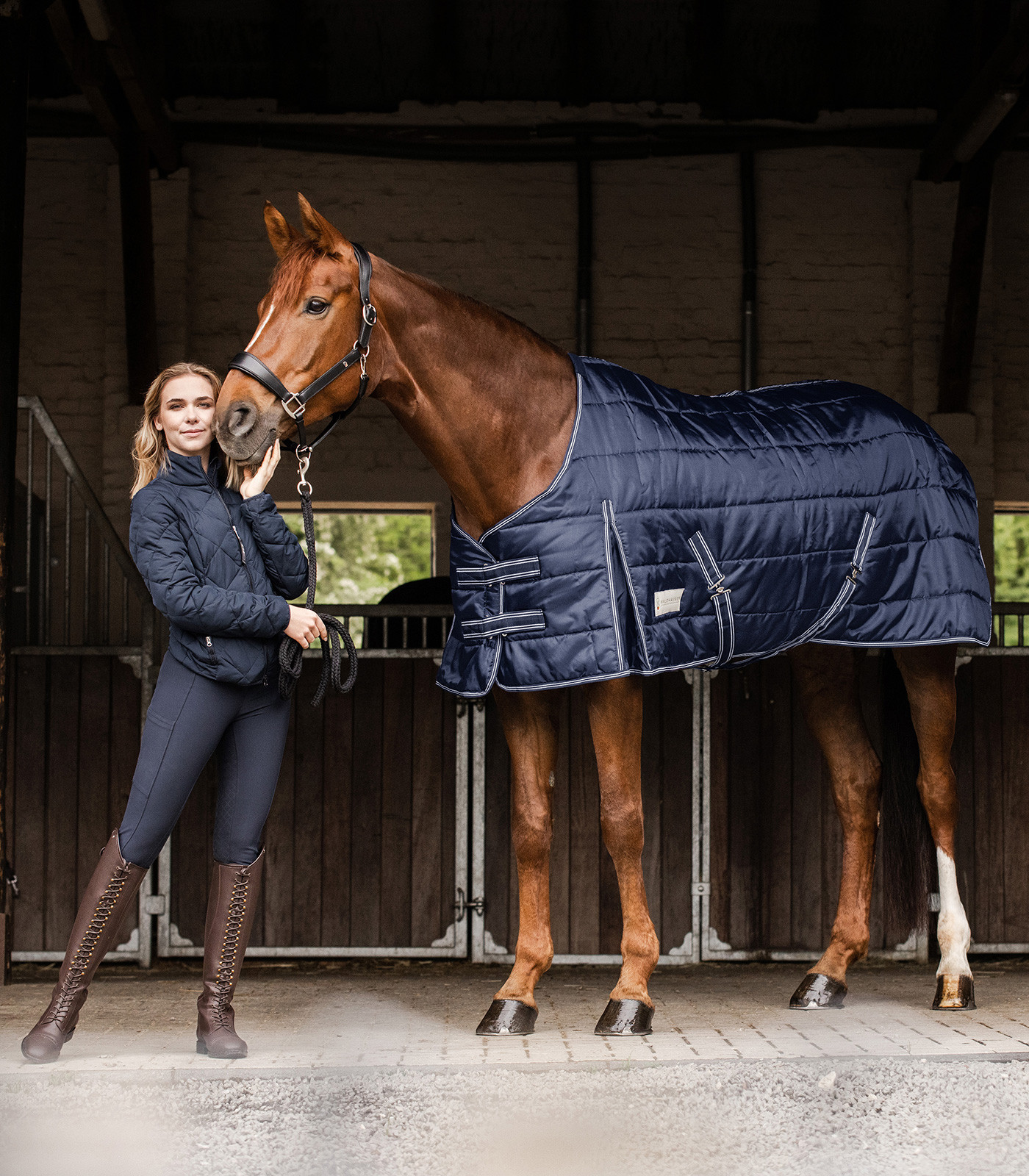 Manta de cuadra Waldhausen Economic 100 g Azul nocturno