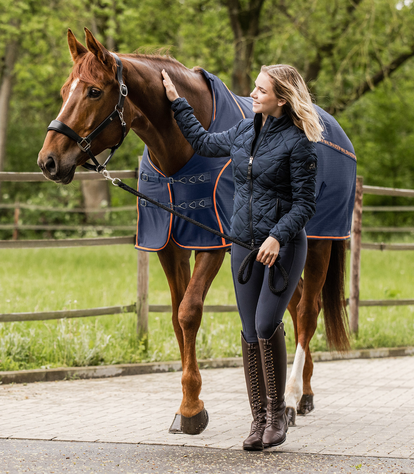 Cobertura de verano anti-moscas Walshausen Cooler Azul nocturno / naranja Cobertura de verano anti-moscas Walshausen Cooler Azul nocturno / naranja