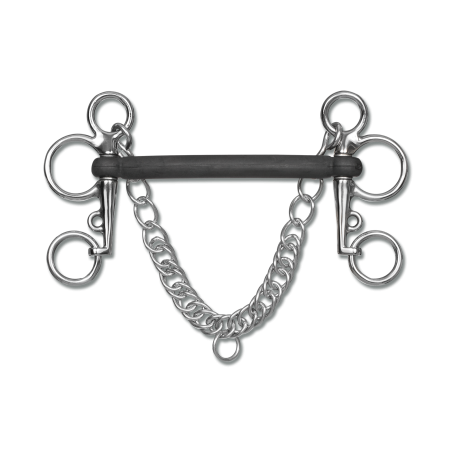 Pelham de caucho Waldhausen con embocadura rígida anatómica