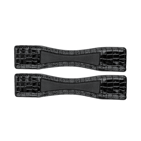 Protectores de espuelas Waldhausen de cuero charolado, el par