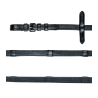 Riendas Waldhausen de cuero y caucho - Negro