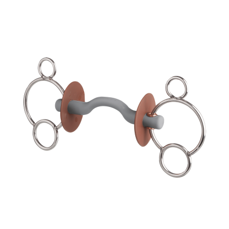 Muserola de 3 anillas Beris con embocadura con paso de lengua