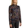 Polo de manga larga Montar estampado Haily bridle mujer - Azul marino oscuro