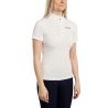 Polo de entrenamiento Montar MoCilia refinado de manga corta Jacquard para mujer - Blanco