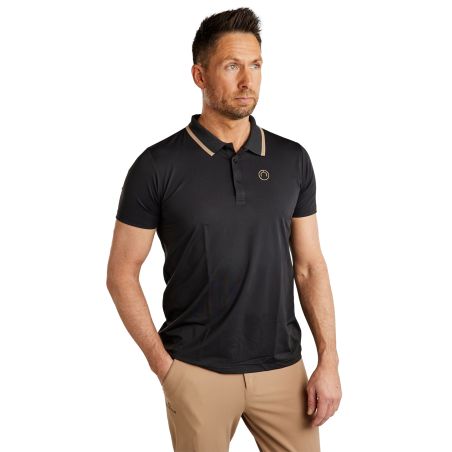 Polo de manga corta Montar MoDrake con cuello y logotipo en contraste para hombre